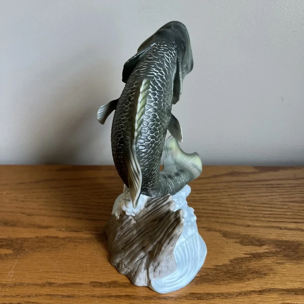Vintage 1988 Homco Masterpiece Porcelain Figurine Large Mouth Bass Fish